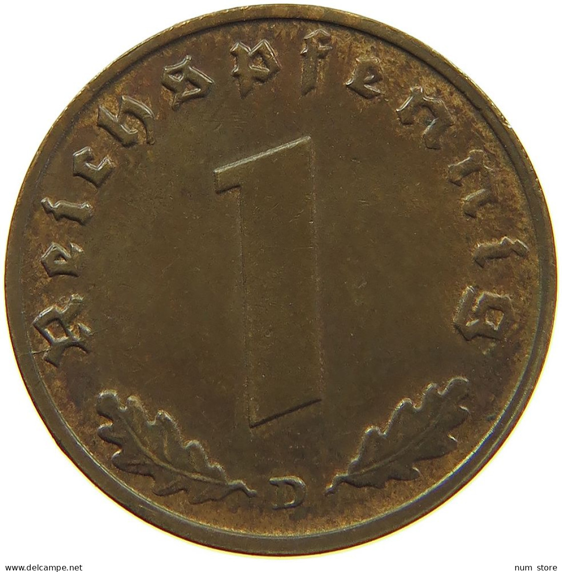 GERMANY 1 REICHSPFENNIG 1939 D #s083 0727 - 1 Reichspfennig