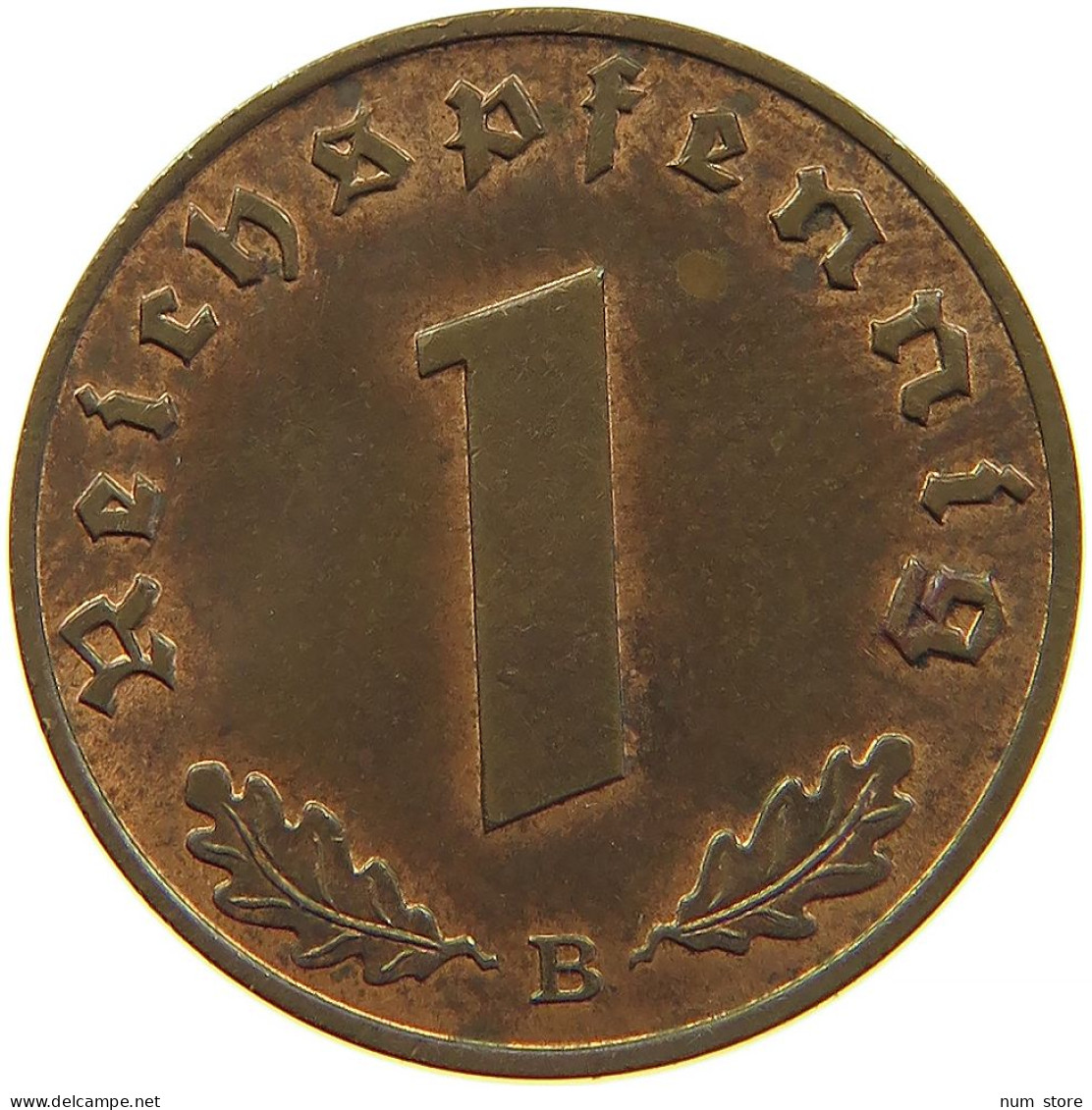 GERMANY 1 REICHSPFENNIG 1939 B #s083 0725 - 1 Reichspfennig