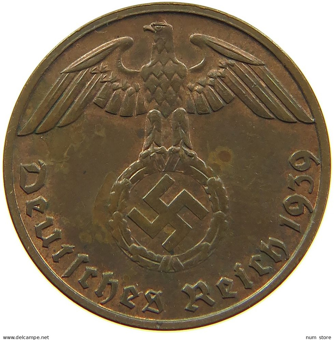 GERMANY 1 REICHSPFENNIG 1939 B #s083 0725 - 1 Reichspfennig