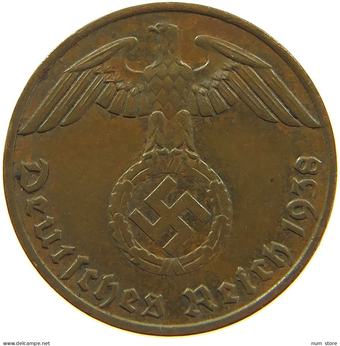 GERMANY 1 REICHSPFENNIG 1938 E #s083 0737 - 1 Reichspfennig