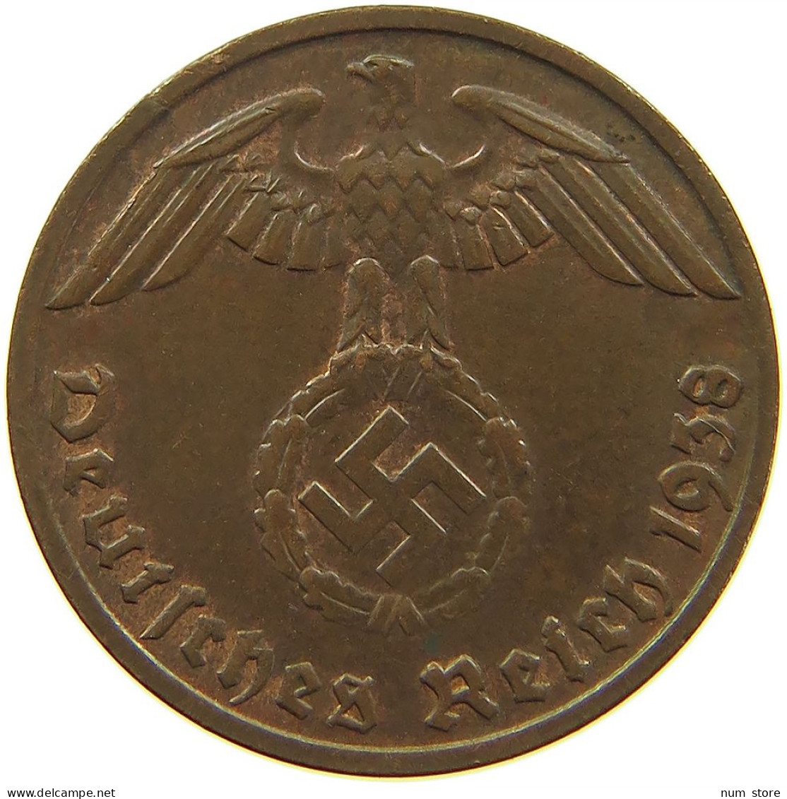 GERMANY 1 REICHSPFENNIG 1938 D #s083 0731 - 1 Reichspfennig