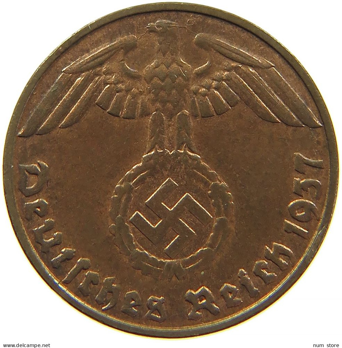GERMANY 1 REICHSPFENNIG 1937 D #s083 0729 - 1 Reichspfennig