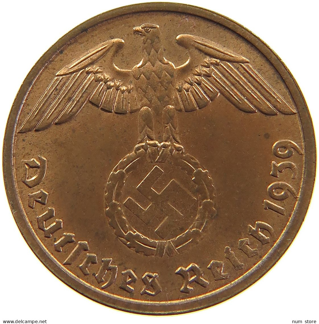 GERMANY 2 REICHSPFENNIG 1939 B #s083 0275 - 2 Reichspfennig