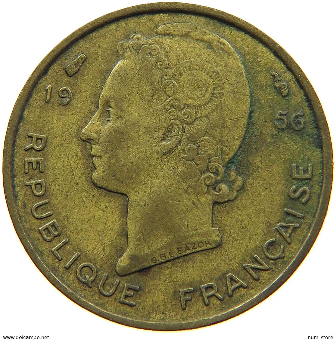 FRENCH WEST AFRICA 5 FRANCS 1956 #s088 0589 - Französisch-Westafrika