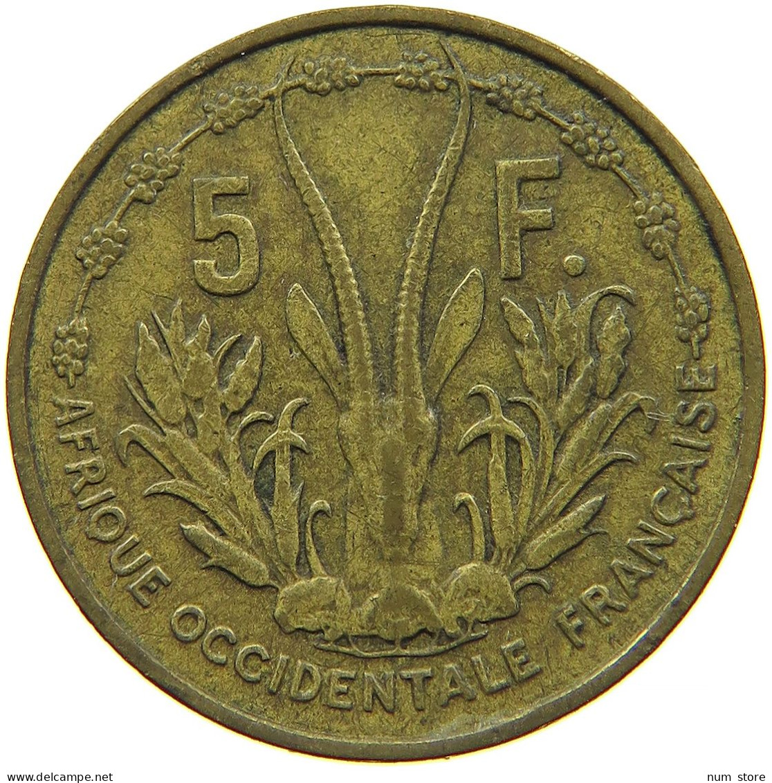 FRENCH WEST AFRICA 5 FRANCS 1956 #s088 0589 - Africa Occidentale Francese
