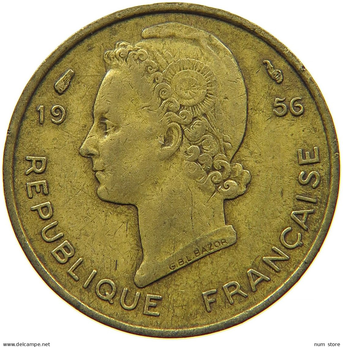 FRENCH WEST AFRICA 5 FRANCS 1956 #s088 0645 - French West Africa