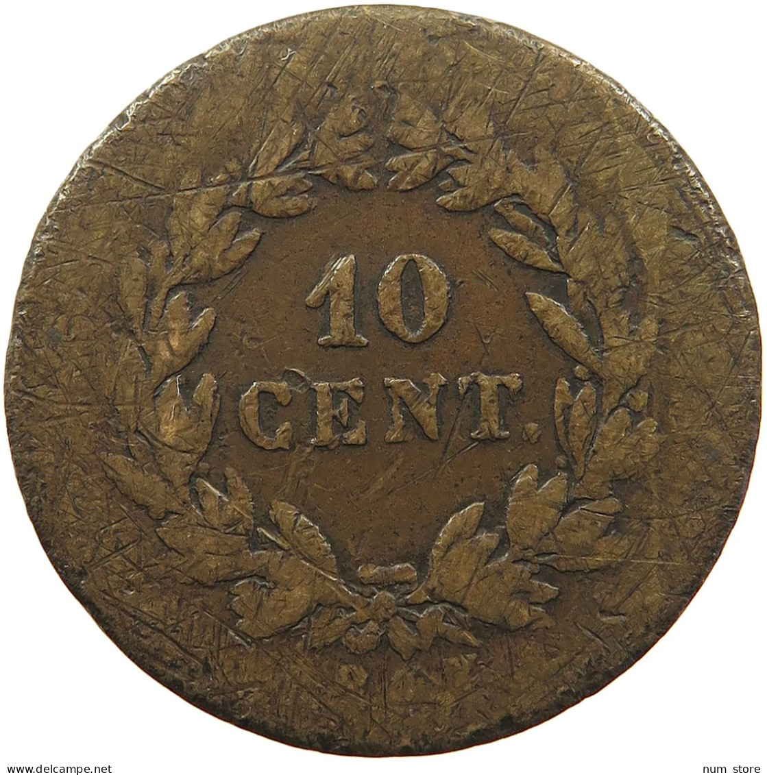 FRANCE FRENCH COLONIES 10 CENTIMES 1827 #s081 0539 - Colonie Francesi (1817-1844)