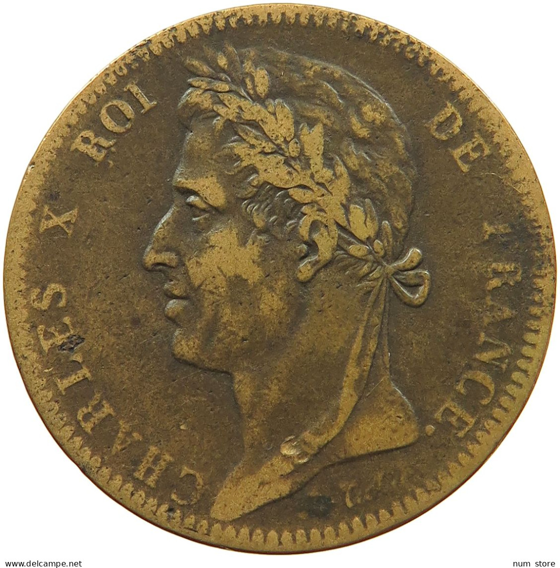 FRANCE FRENCH COLONIES 10 CENTIMES 1825 A #s081 0537 - Colonie Francesi (1817-1844)