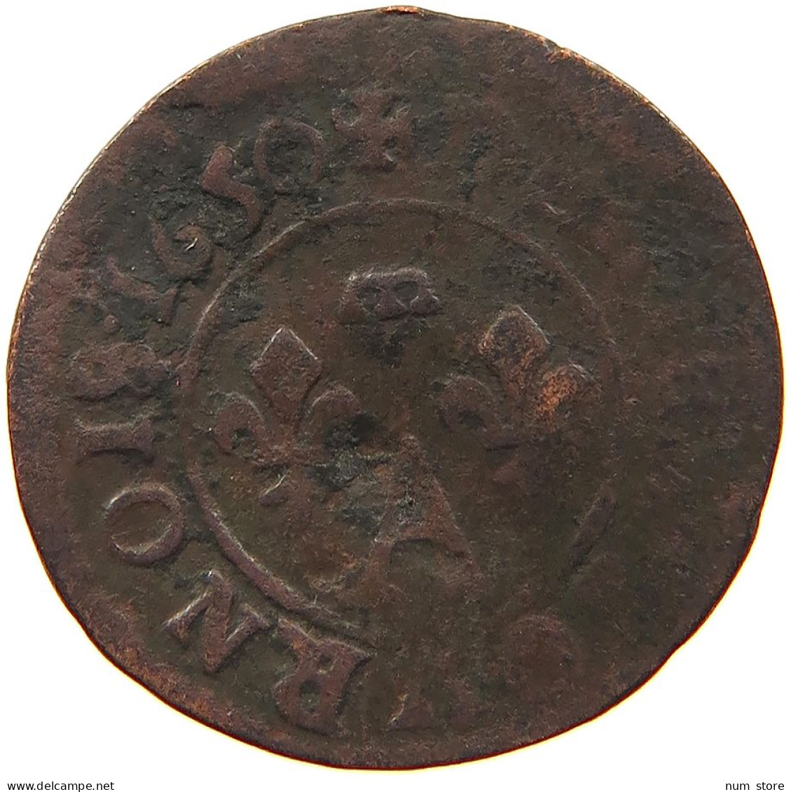 FRANCE DOMBES DENIER TOURNOIS 1650 GASTON #s081 0407 - Dombes