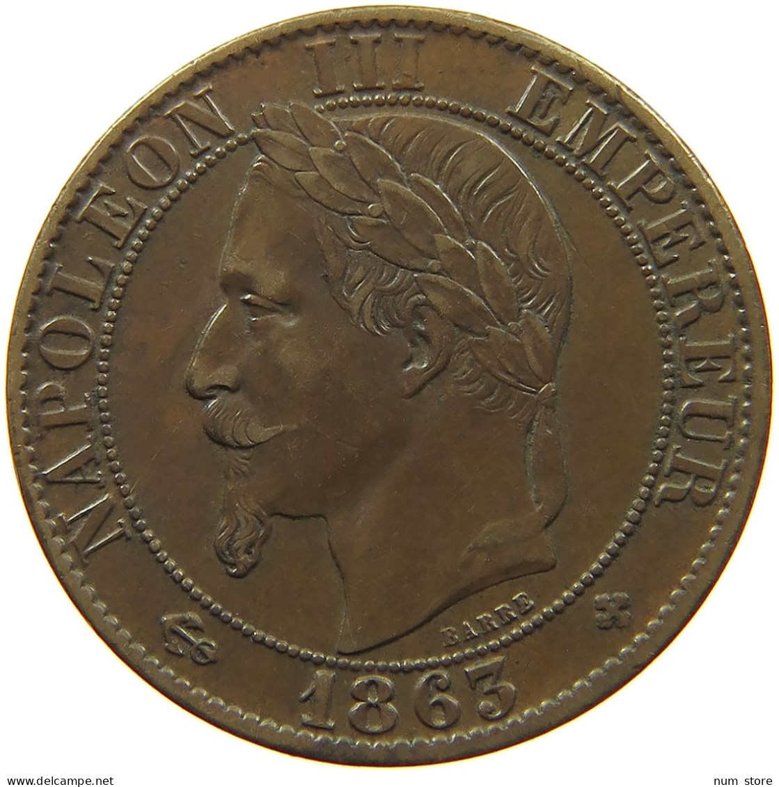 FRANCE 5 CENTIMES 1863 BB #s081 0347 - 5 Centimes