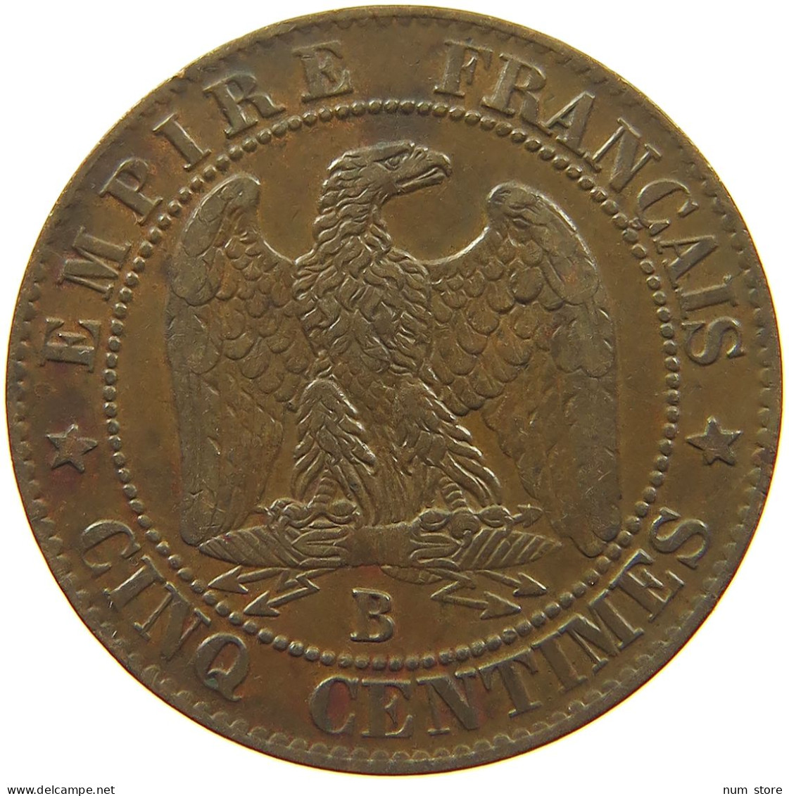 FRANCE 5 CENTIMES 1855 B #s081 0365 - 5 Centimes