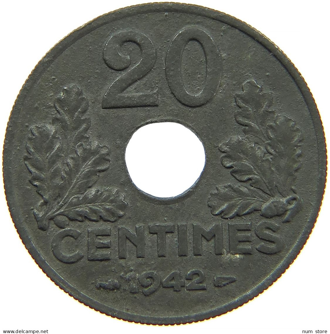 FRANCE 20 CENTIMES 1942 #s088 0191 - 20 Centimes