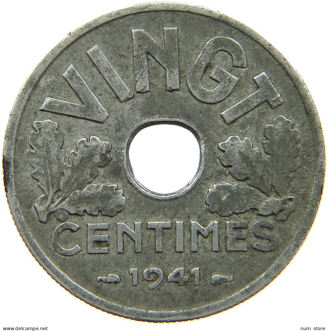 FRANCE 20 CENTIMES 1941 #s088 0209 - 20 Centimes