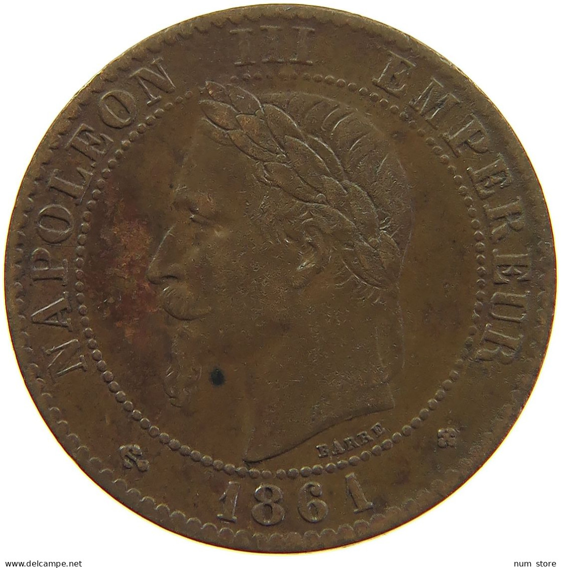 FRANCE 2 CENTIMES 1861 BB #s083 0419 - 2 Centimes