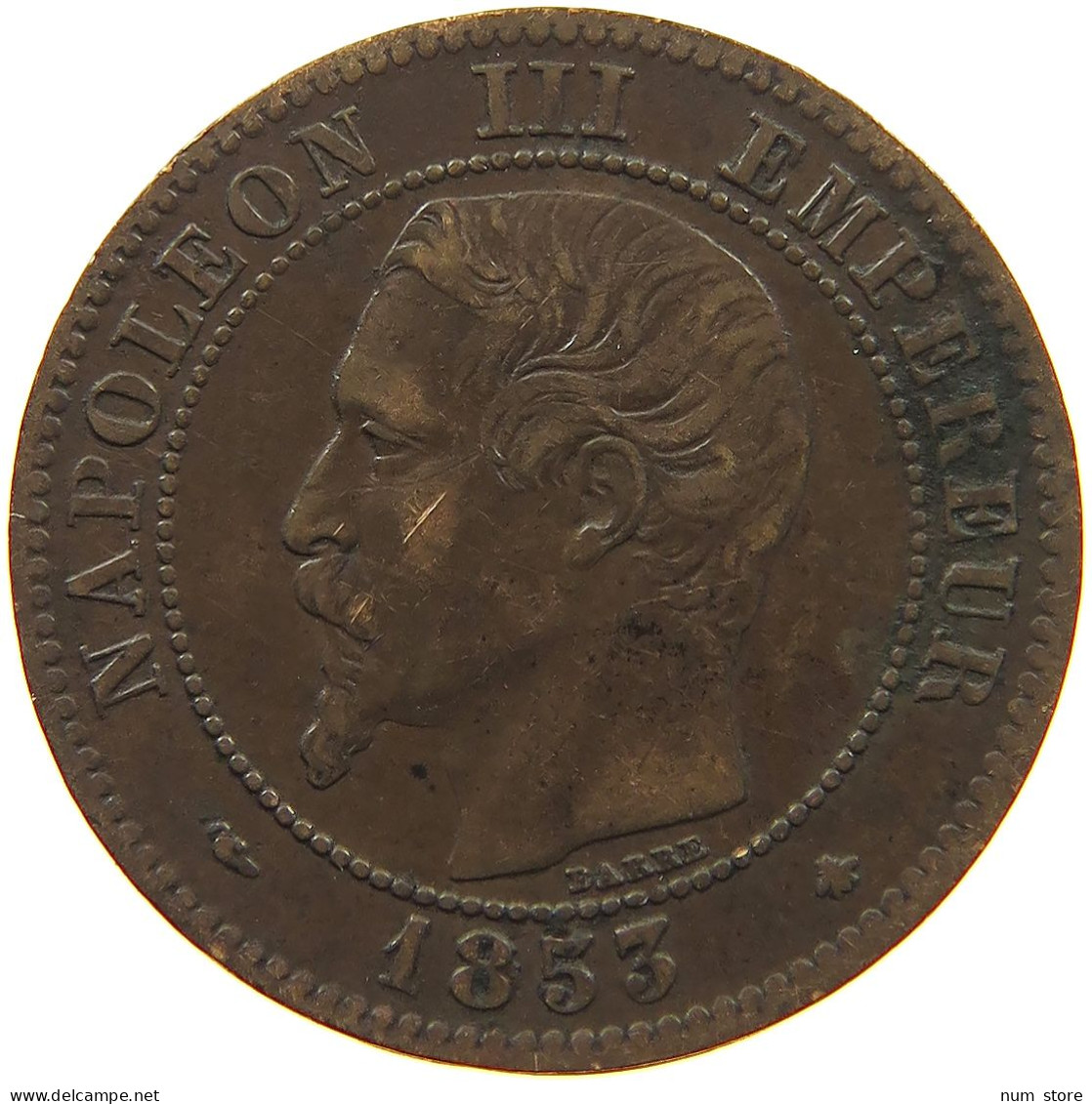 FRANCE 2 CENTIMES 1853 BB #s081 0327 - 2 Centimes