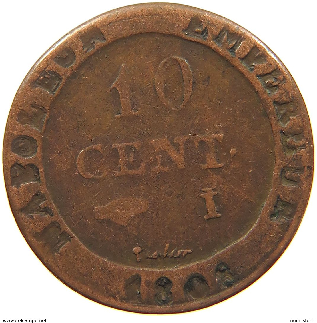 FRANCE 10 CENTIMES 1808 I LIMOGES DOUBLE STRUCK #s081 0313 - 10 Centimes