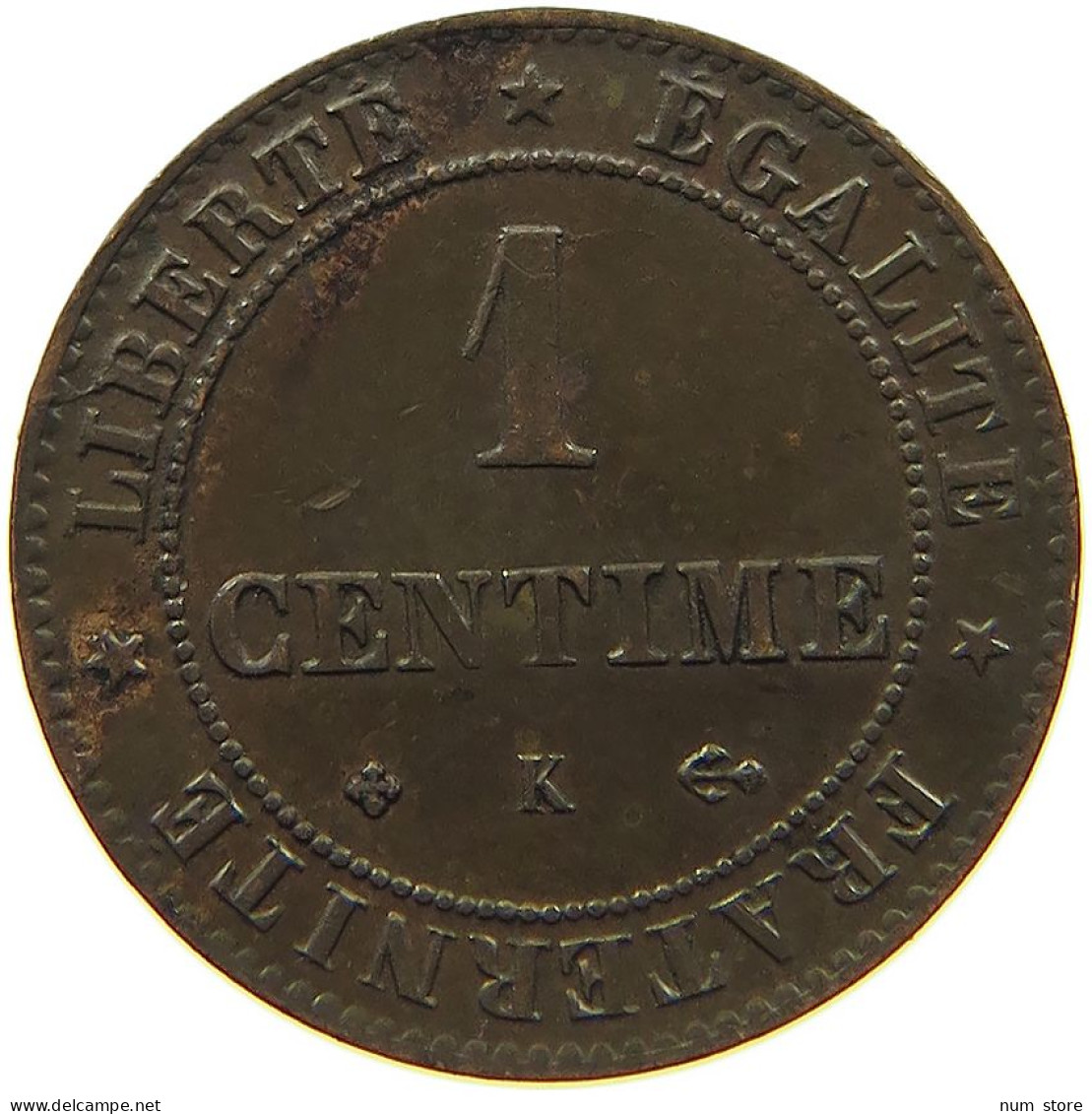 FRANCE 1 CENTIME 1875 K #s084 0083 - 1 Centime