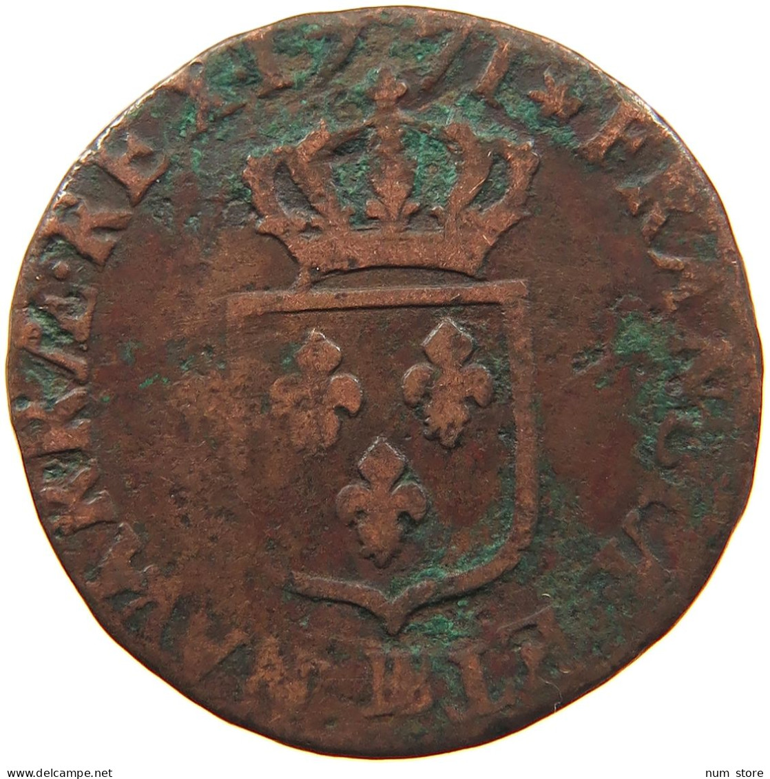 FRANCE 1/2 SOL 1771 BB #s081 0475 - 1715-1774 Luis XV El Bien Amado