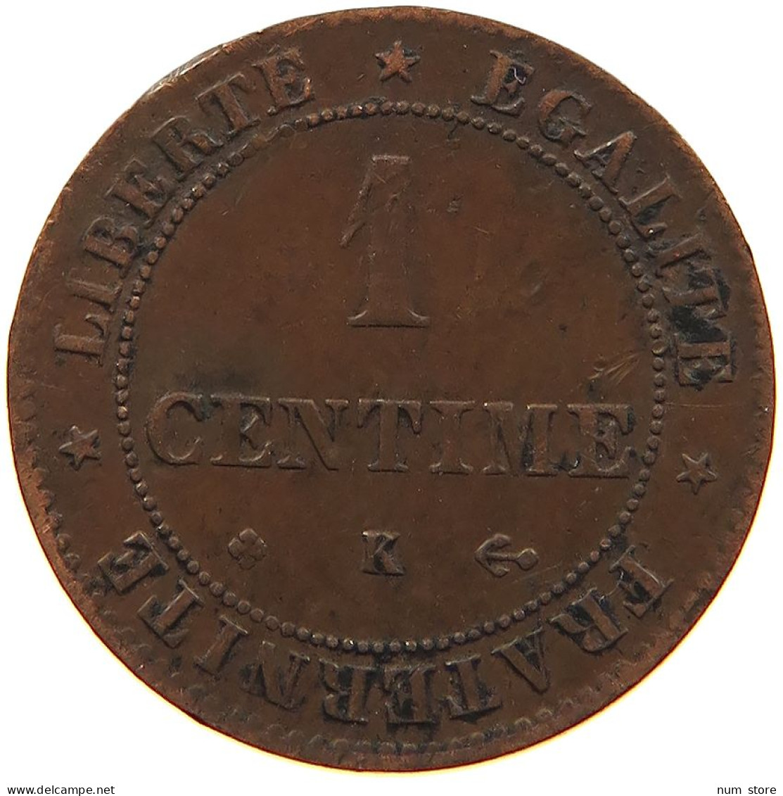 FRANCE 1 CENTIME 1872 K #s081 0291 - 1 Centime