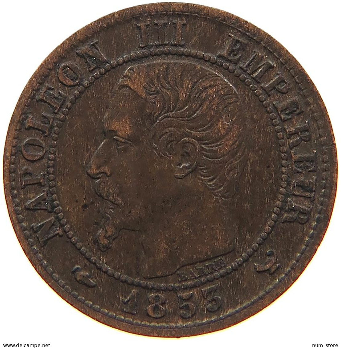 FRANCE 1 CENTIME 1853 W #s081 0297 - 1 Centime
