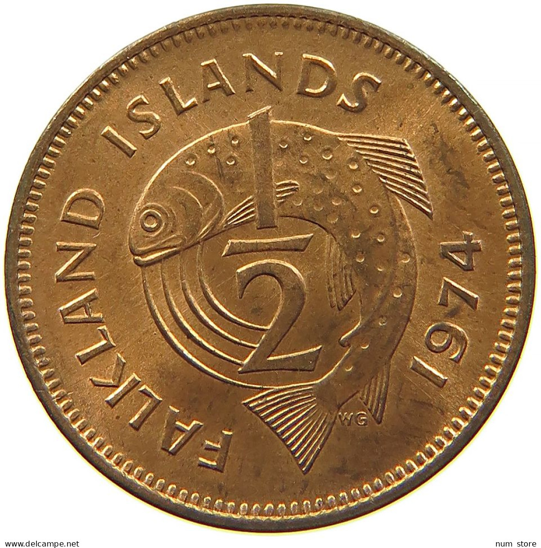 FALKLAND ISLANDS 1/2 CENT 1974 #s084 0031 - Falklandinseln