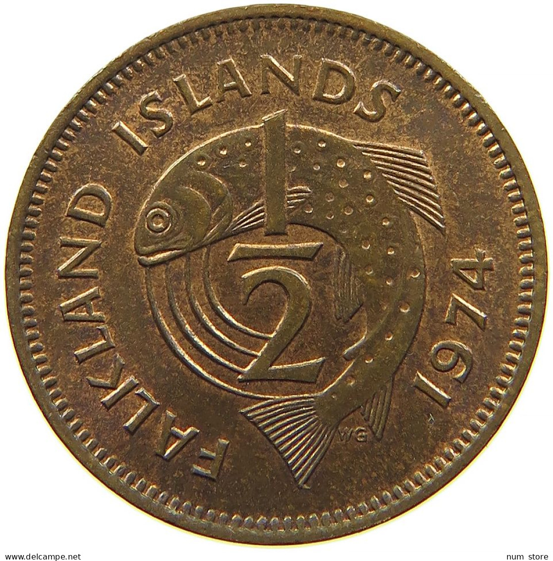 FALKLAND ISLANDS 1/2 CENT 1974 #s084 0033 - Malvinas