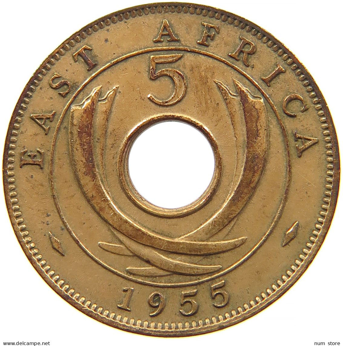 EAST AFRICA 5 CENTS 1955 #s086 0007 - Ostafrika Und Herrschaft Von Uganda