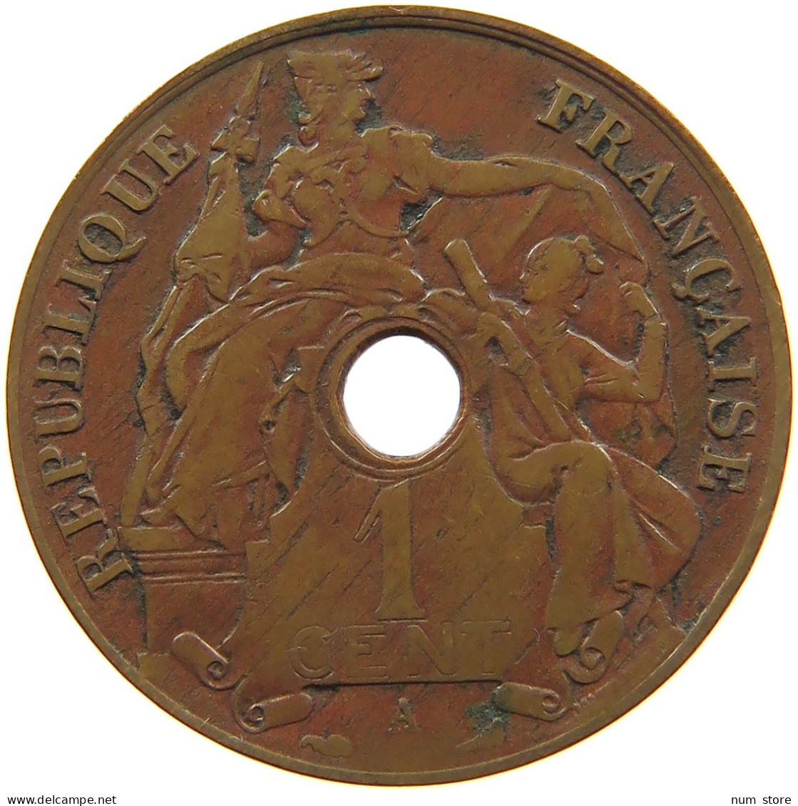 INDOCHINA 1 CENT 1919 #s082 0213 - Französisch-Indochina