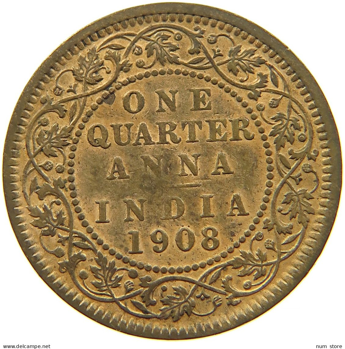 INDIA BRITISH 1/4 ANNA 1908 #s086 0135 - Inde