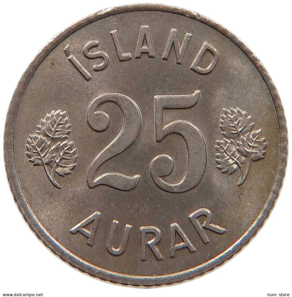 ICELAND 25 AURAR 1967 #s084 0595 - Islanda