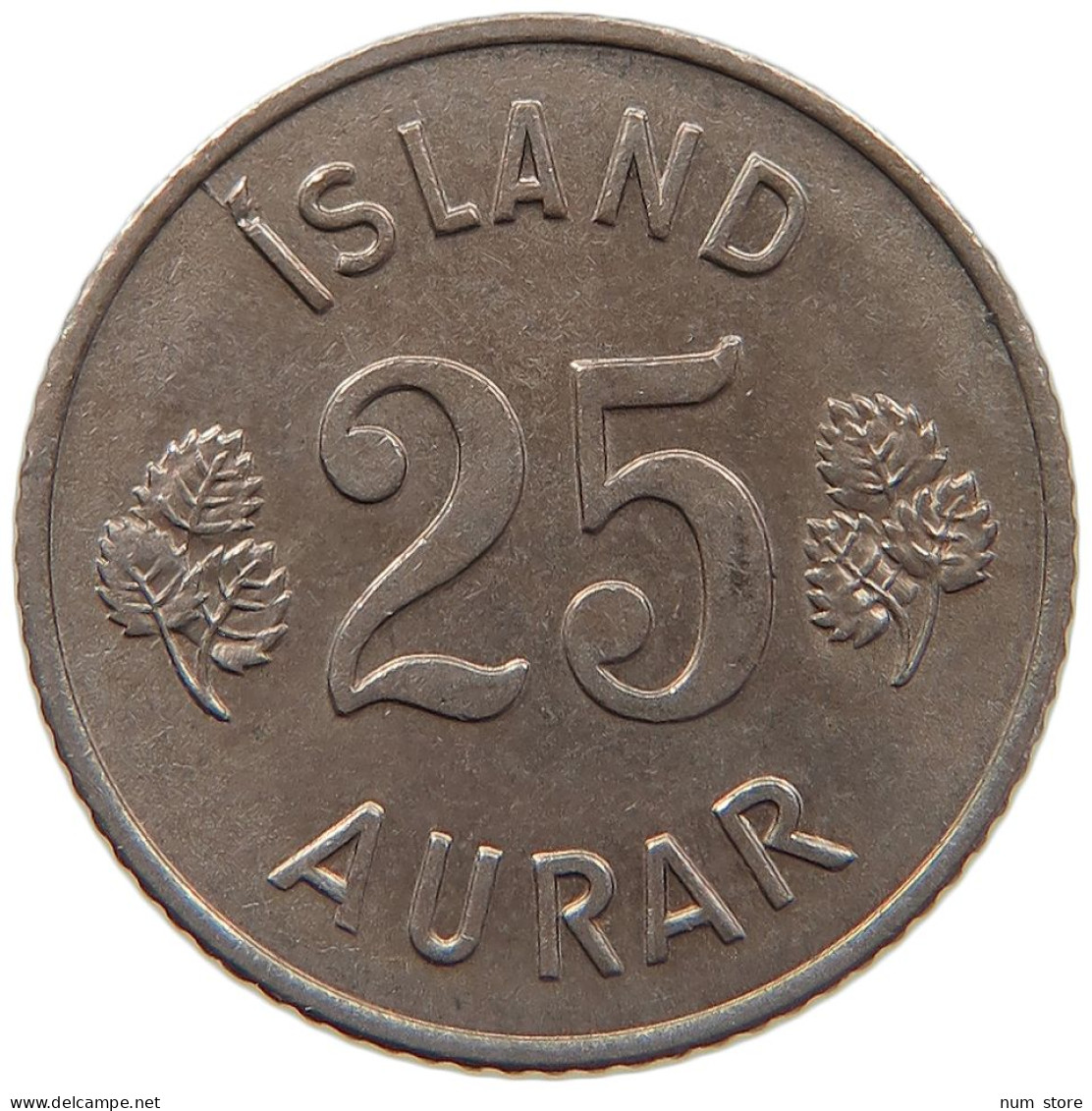 ICELAND 25 AURAR 1967 #s084 0593 - Islandia