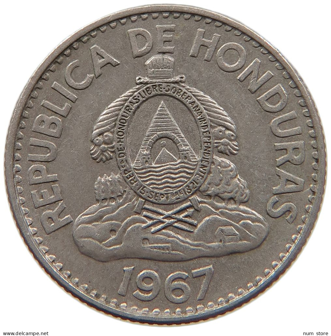 HONDURAS 20 CENTAVOS 1967 #s084 0619 - Honduras