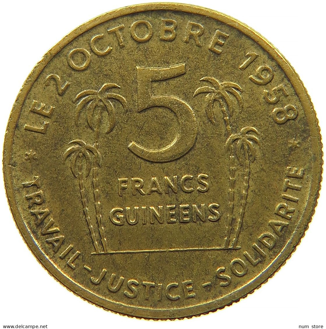 GUINEA 5 FRANCS 1959 #s088 0655 - Guinea