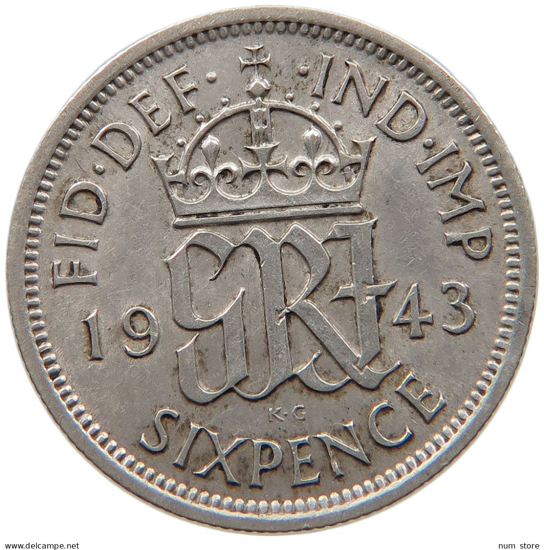 GREAT BRITANIA SIXPENCE 1943 #s087 0093 - H. 6 Pence