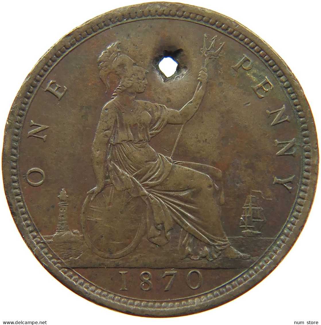 GREAT BRITAIN PENNY 1870 #s085 0039 - D. 1 Penny