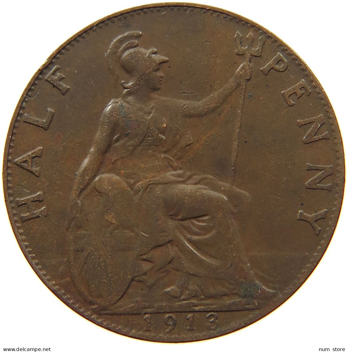 GREAT BRITAIN HALFPENNY 1913 #s086 0169 - C. 1/2 Penny