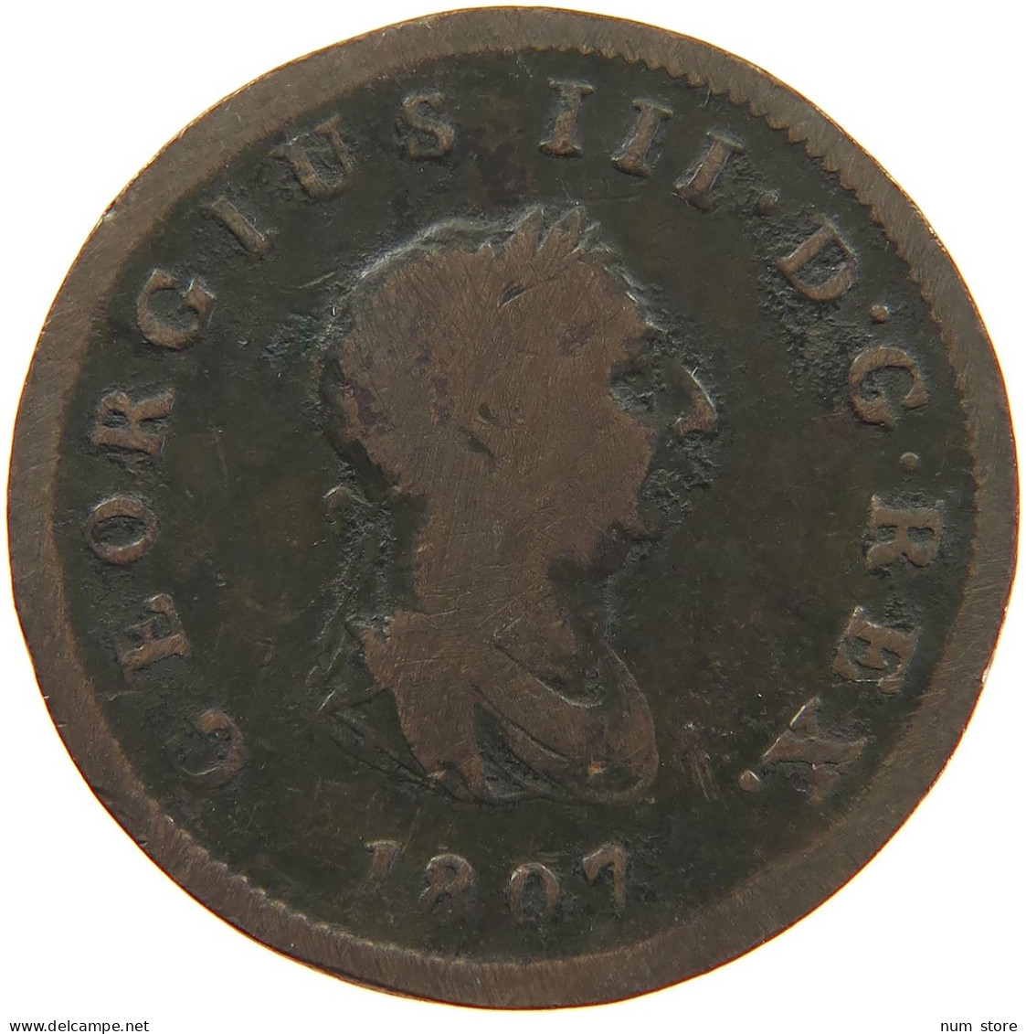 GREAT BRITAIN HALFPENNY 1807 GEORGE III. #s082 0051 - B. 1/2 Penny