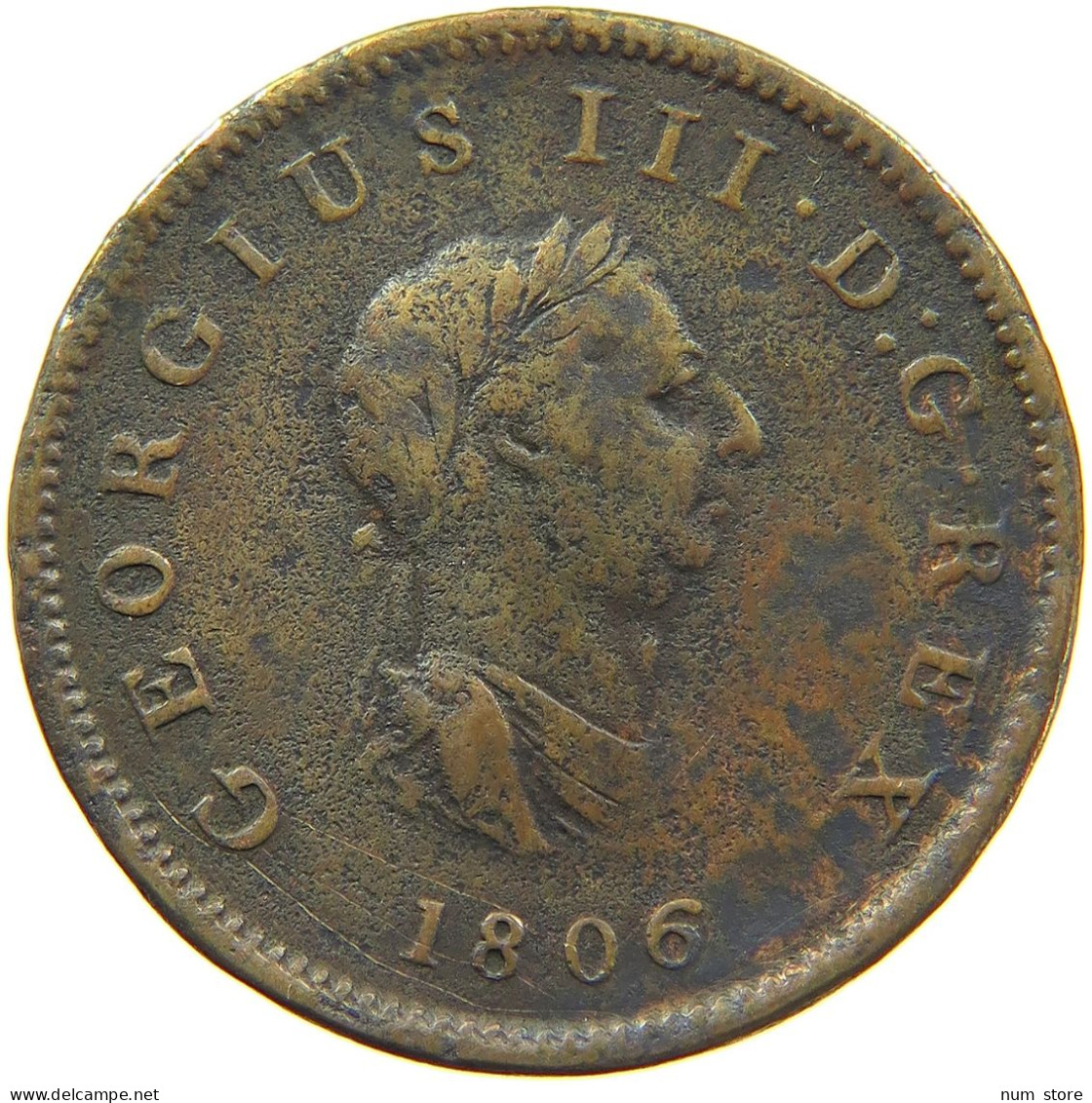 GREAT BRITAIN HALFPENNY 1806 #s085 0151 - B. 1/2 Penny