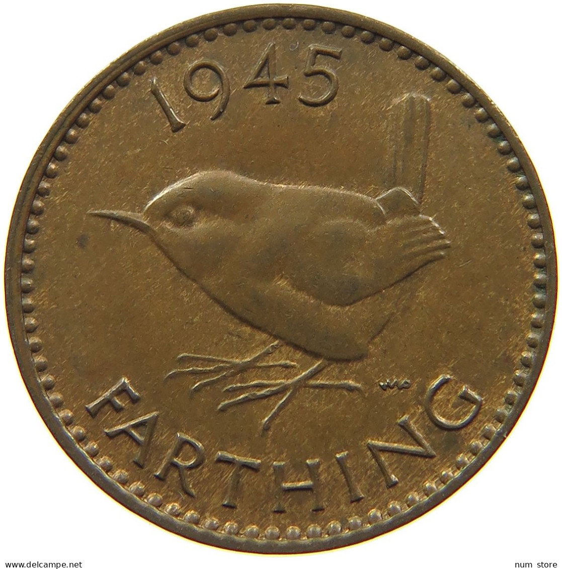 GREAT BRITAIN FARTHING 1945 #s084 0491 - B. 1 Farthing