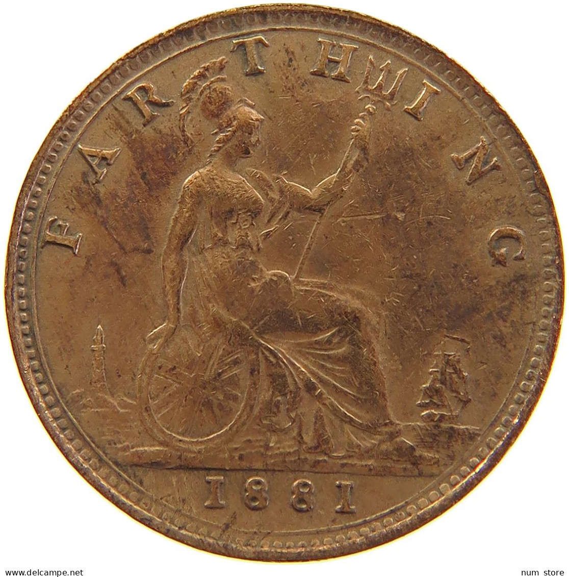 GREAT BRITAIN FARTHING 1881 #s083 0415 - B. 1 Farthing