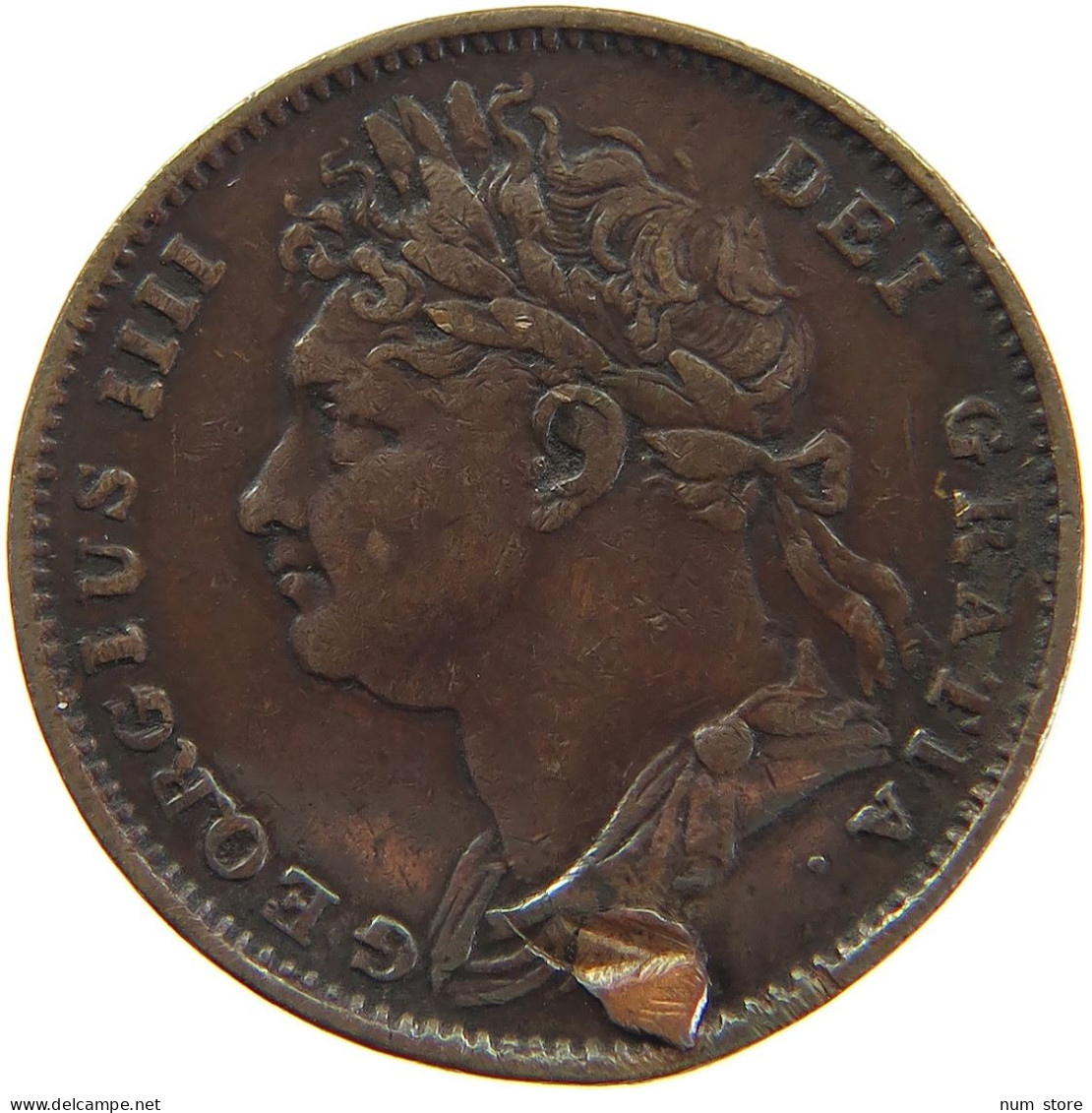 GREAT BRITAIN FARTHING 1822 #s082 0089 - B. 1 Farthing