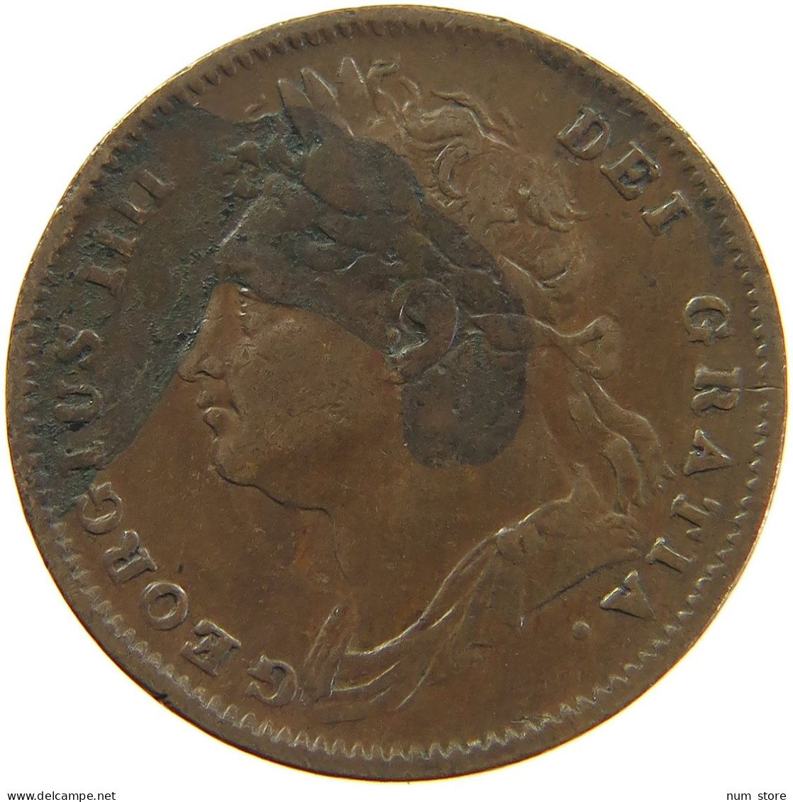 GREAT BRITAIN FARTHING 1826 #s082 0091 - B. 1 Farthing