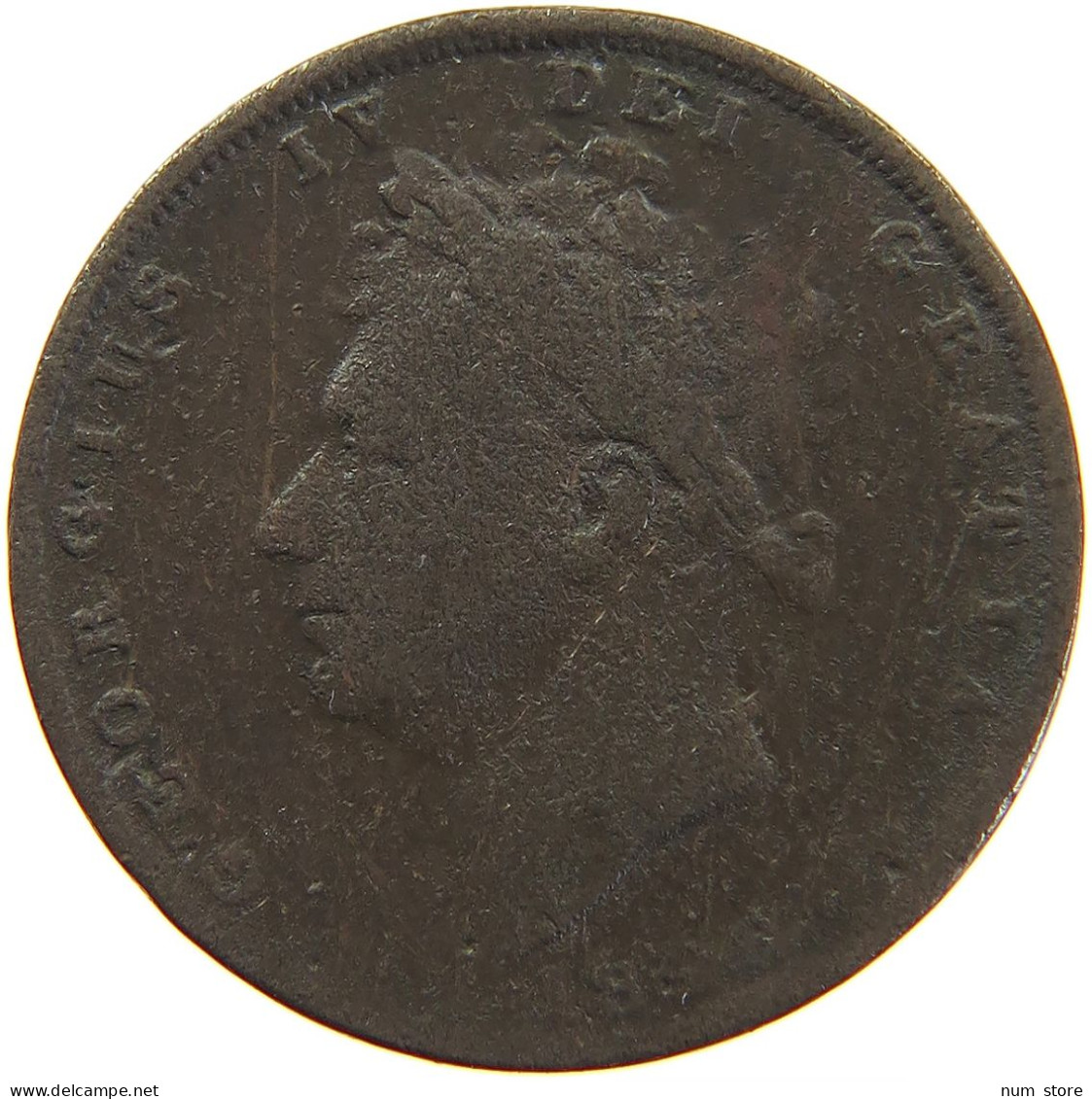 GREAT BRITAIN FARTHING 1828 #s082 0081 - B. 1 Farthing