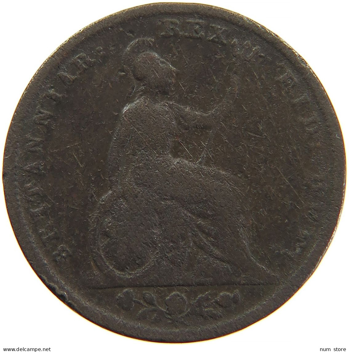 GREAT BRITAIN FARTHING 1828 #s082 0081 - B. 1 Farthing