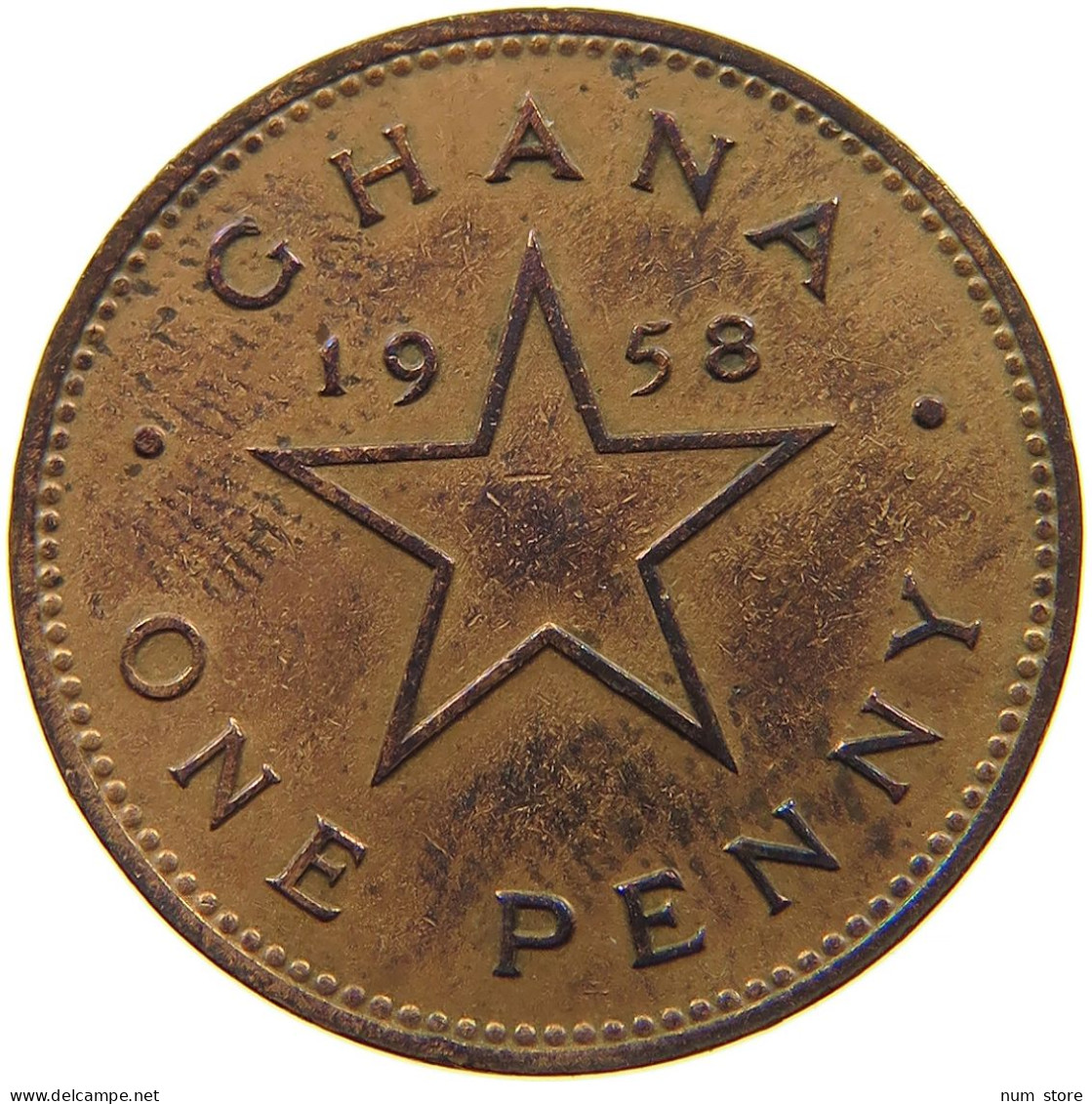 GHANA PENNY 1958 #s086 0161 - Ghana