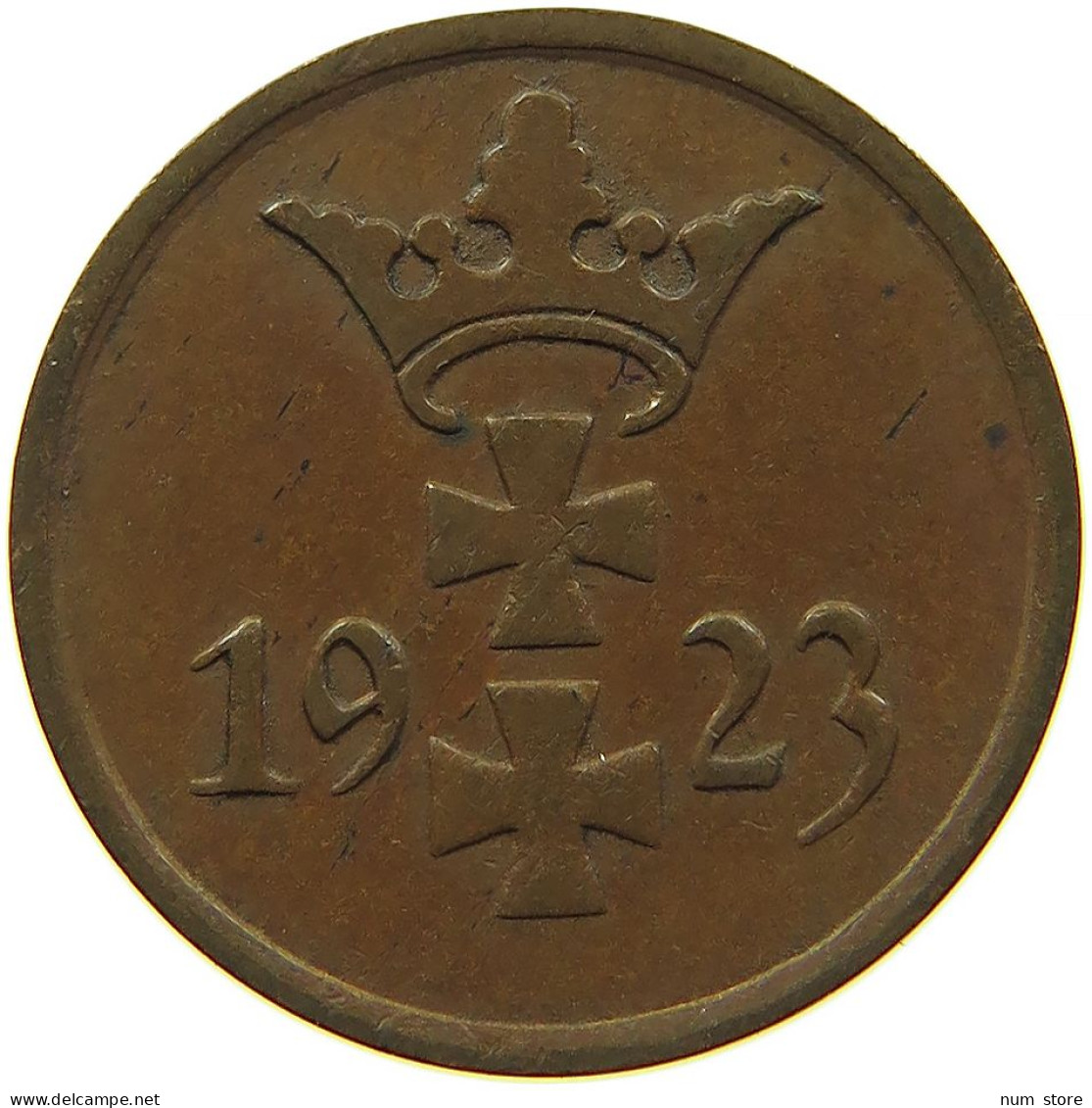 GERMANY WEIMAR PFENNIG 1923 DANZIG #s083 0805 - 1 Rentenpfennig & 1 Reichspfennig