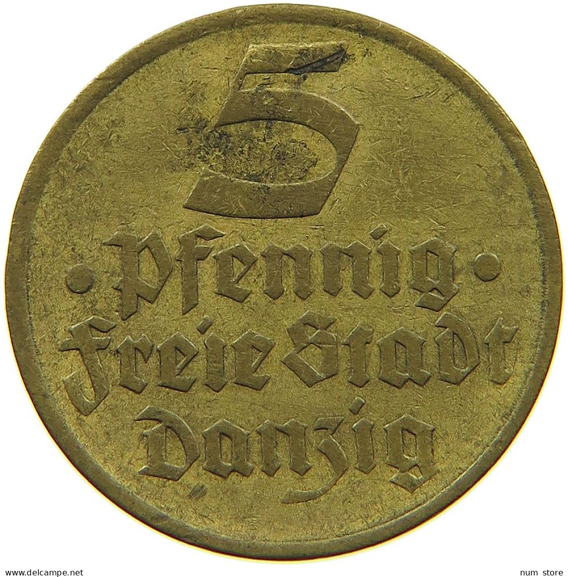 GERMANY WEIMAR 5 PFENNIG 1932 DANZIG #s088 0489 - 5 Rentenpfennig & 5 Reichspfennig