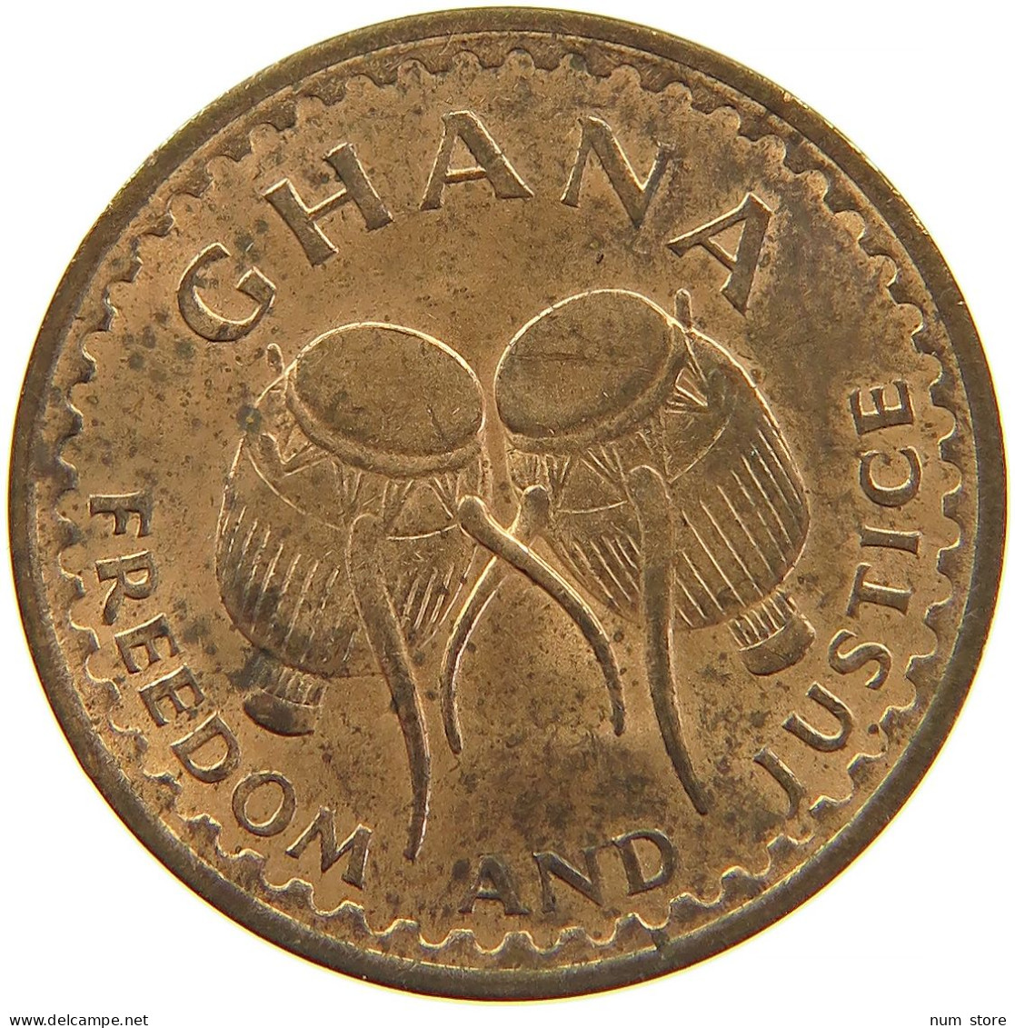 GHANA 1/2 PESEWA 1967 #s083 0435 - Ghana
