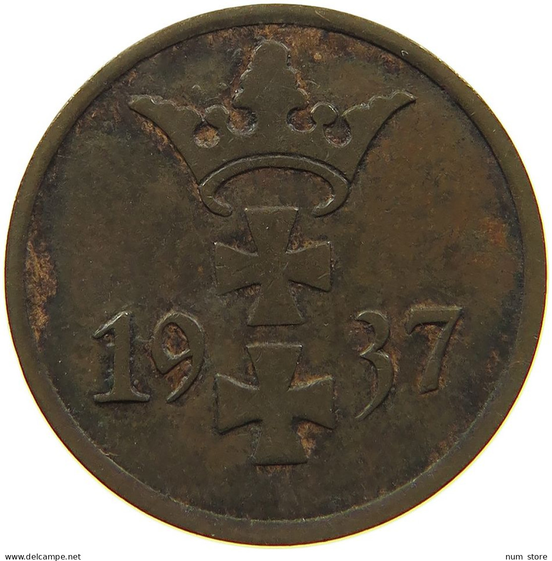GERMANY WEIMAR PFENNIG 1937 DANZIG #s083 0807 - 1 Rentenpfennig & 1 Reichspfennig