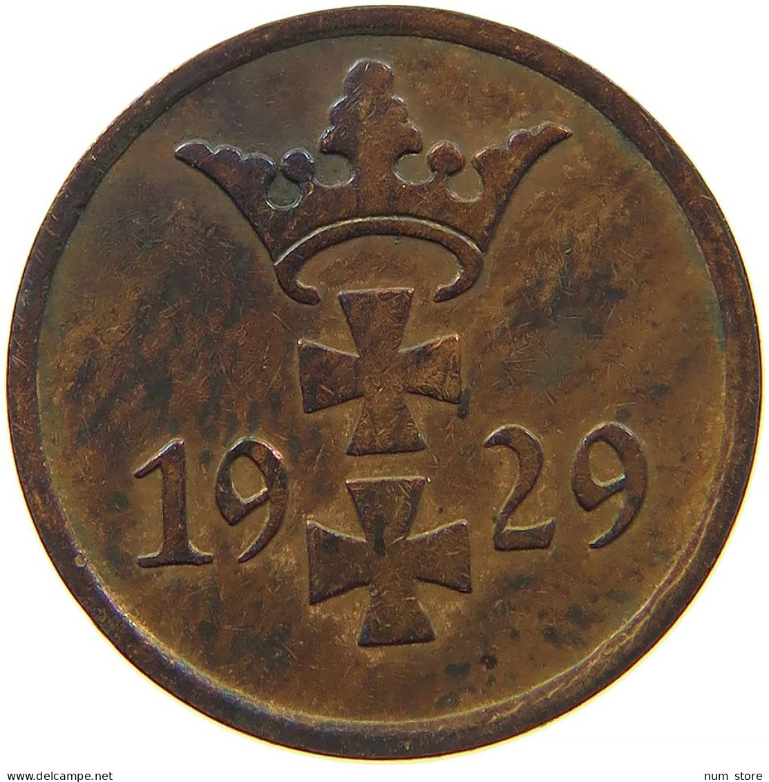 GERMANY WEIMAR PFENNIG 1929 DANZIG #s083 0803 - 1 Renten- & 1 Reichspfennig